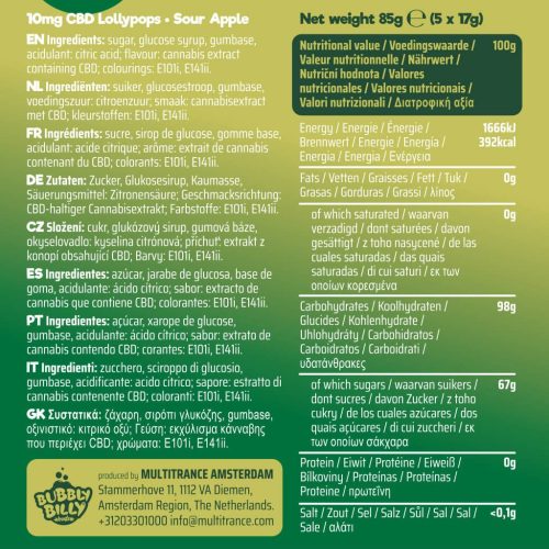 Bubbly Billy Buds 10mg CBD Lollipops – Sour Apple Gift Box