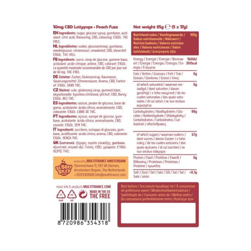 Bubbly Billy Buds 10mg CBD Lollipops – Peach Fuzz Gift Box