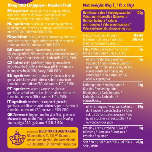 Bubbly Billy Buds 10mg CBD Lollipops – Passion Fruit Gift Box