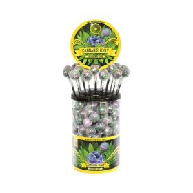   Cannabis Blueberry Haze Lollies – Display Container (100 Lollies)