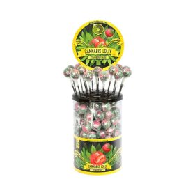   Cannabis Strawberry Haze Lollies – Display Container (100 Lollies)