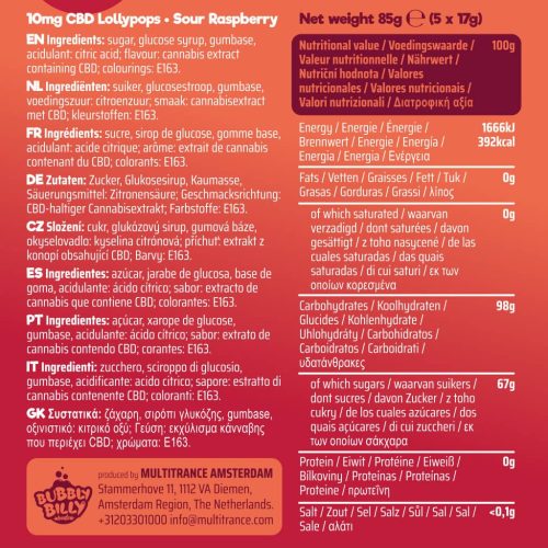 Bubbly Billy Buds 10mg CBD Lollipops – Sour Raspberry Gift Box