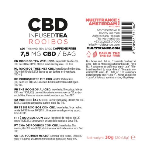 Multitrance Rooibos Tea 7,5 mg CBD