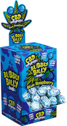 Bubbly Billy Buds 10mg CBD Blue Raspberry - Display Container (100 Lollies)
