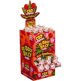   Bubbly Billy Buds 10mg CBD Sour Raspberry - Display Container (100 Lollies)