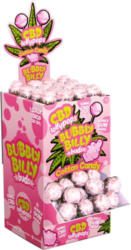 Bubbly Billy Buds 10mg CBD Cotton Candy - Display Container (100 Lollies)