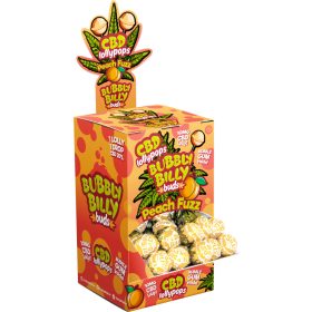   Bubbly Billy Buds 10mg CBD Peach Fuzz - Display Container (100 Lollies)