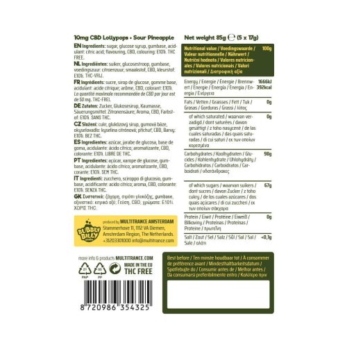 Bubbly Billy Buds 10mg CBD Lollipops – Sour Pineapple Gift Box