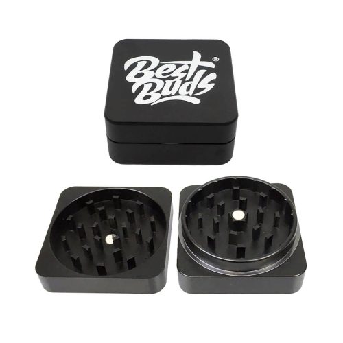 Best Buds® Square Aluminium Grinder - Onyx